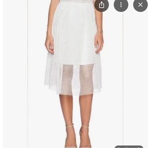 J.O.A. White Pleated Midi Skirt size Small